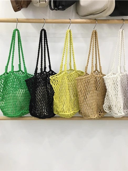 Mesh Drawstring Tote Bag