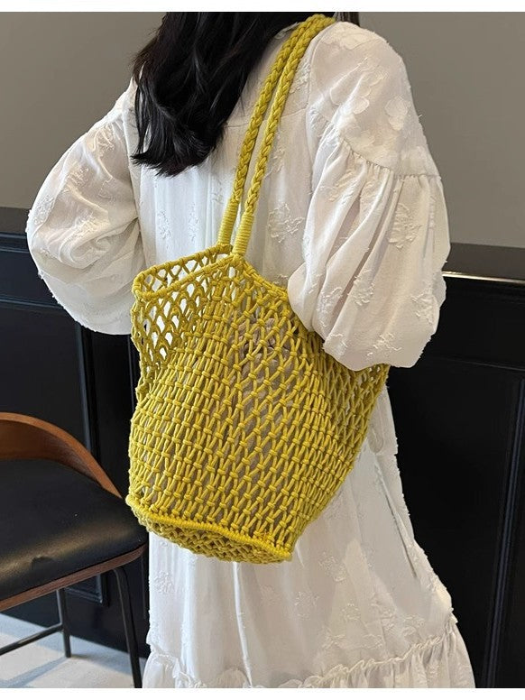 Mesh Drawstring Tote Bag
