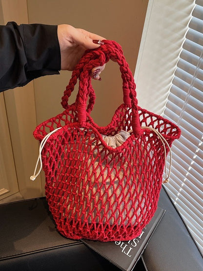 Mesh Drawstring Tote Bag