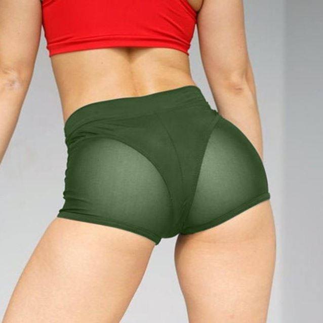 Mesh exercise yoga shorts