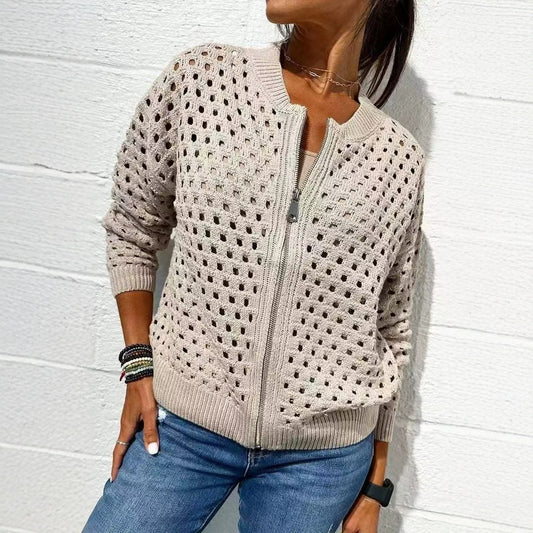 Mesh Hollow-Out Sweater