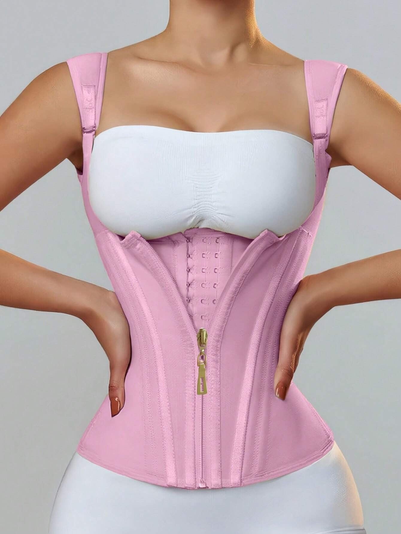 Mesh Posture Correcting Shapewear Top with Adjustable Compression