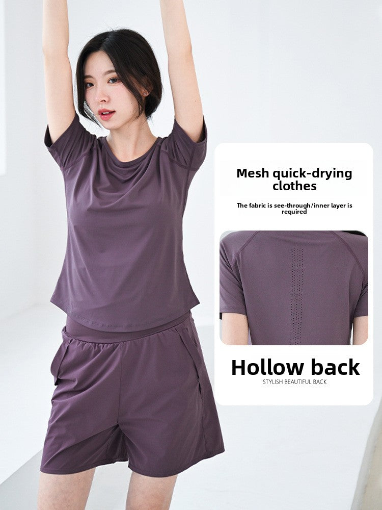Mesh Sports T-Shirt for Women Loose Fitness Yoga Top