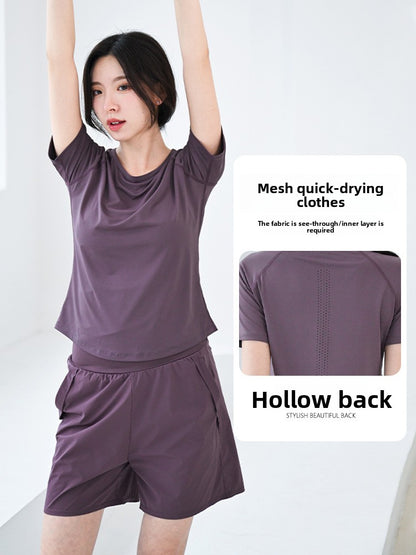 Mesh Sports T-Shirt for Women Loose Fitness Yoga Top