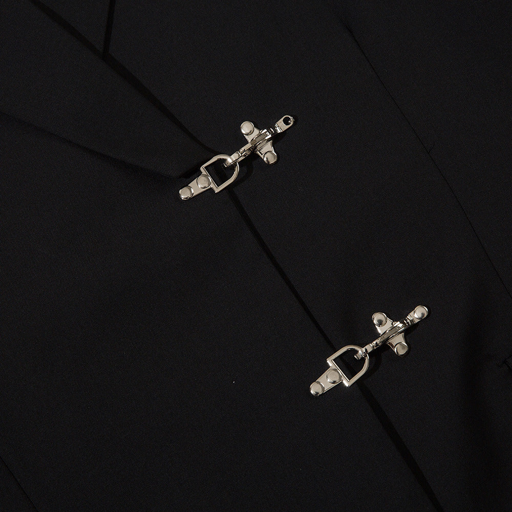 Metal airplane-shaped buttoned dress coat