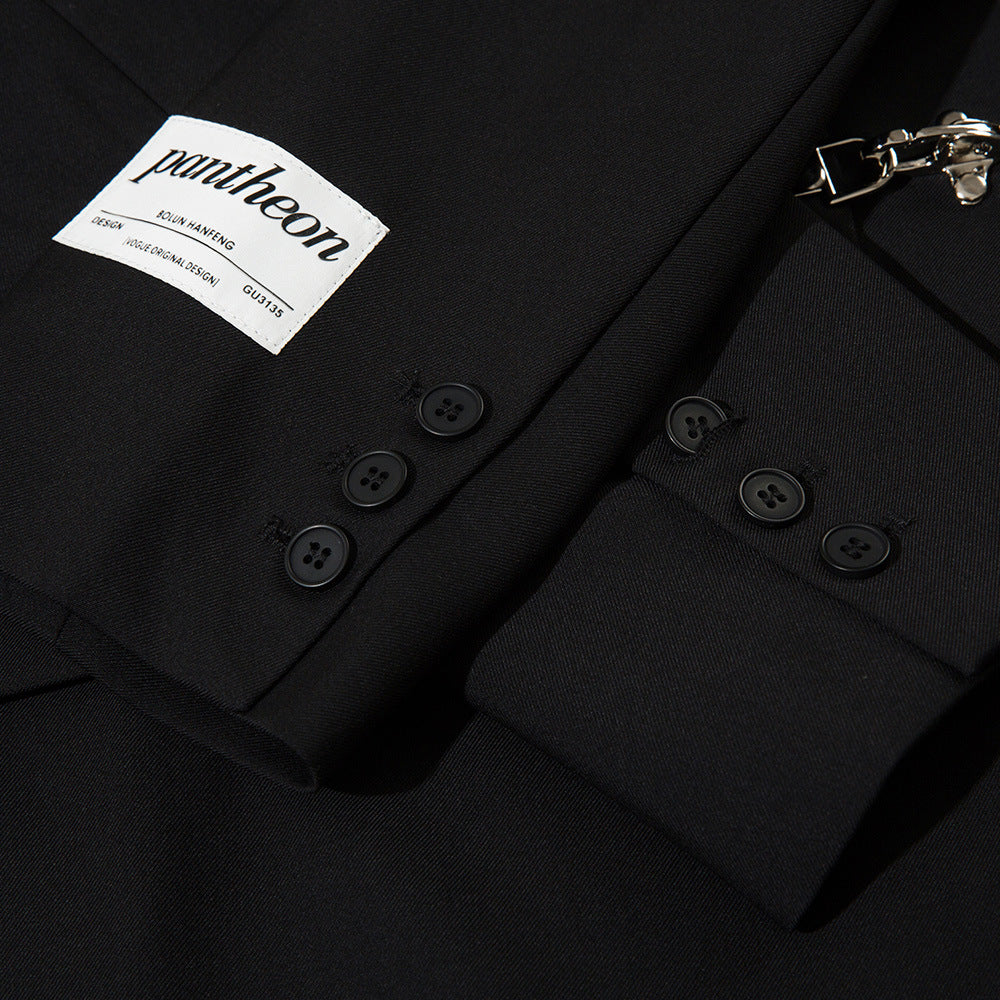Metal airplane-shaped buttoned dress coat