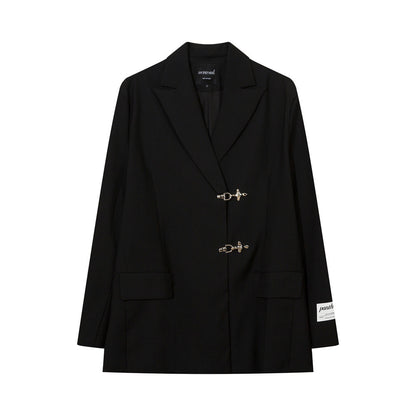 Metal airplane-shaped buttoned dress coat