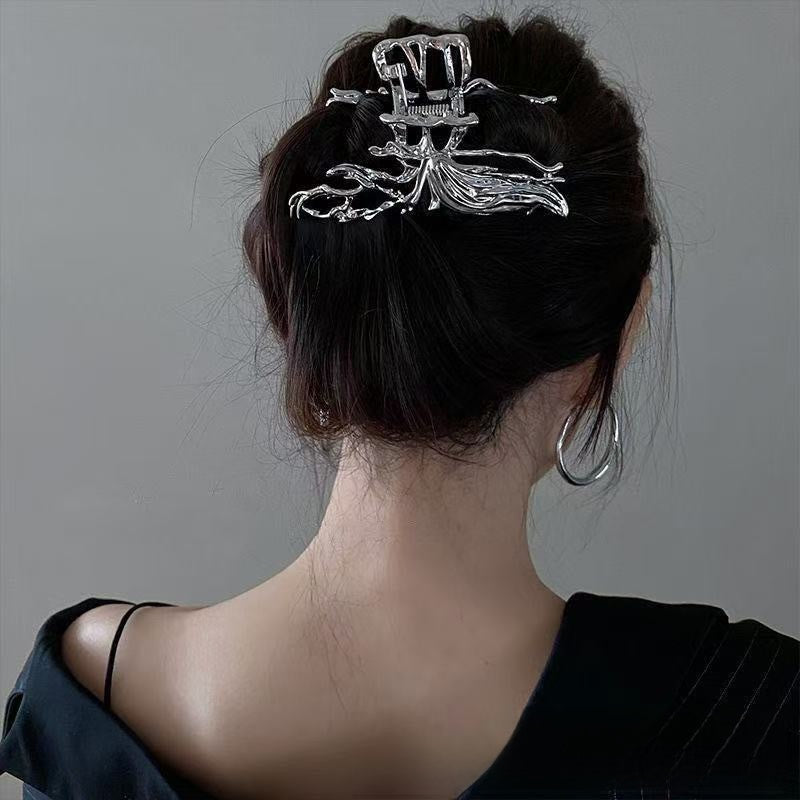 Metal Alloy Pearl Hair Claw Clip