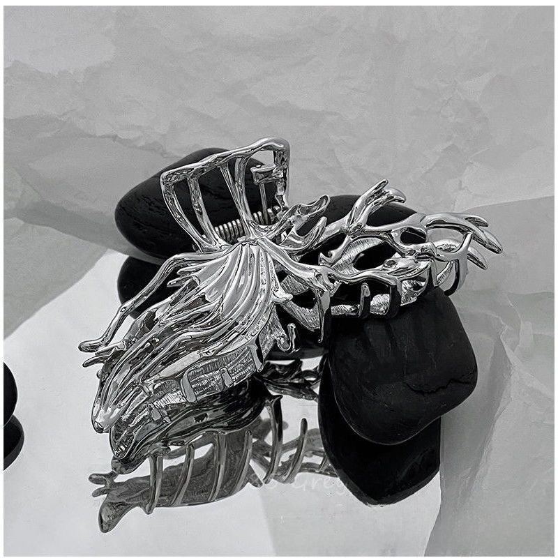 Metal Alloy Pearl Hair Claw Clip