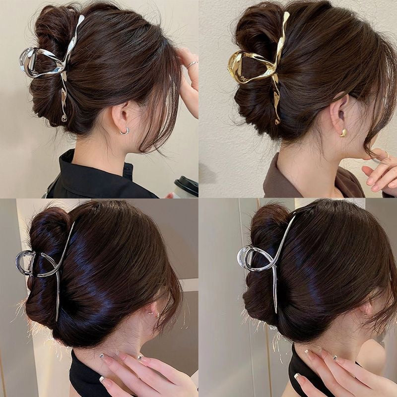 Metal Butterfly Hair Clips with Pearl Accents