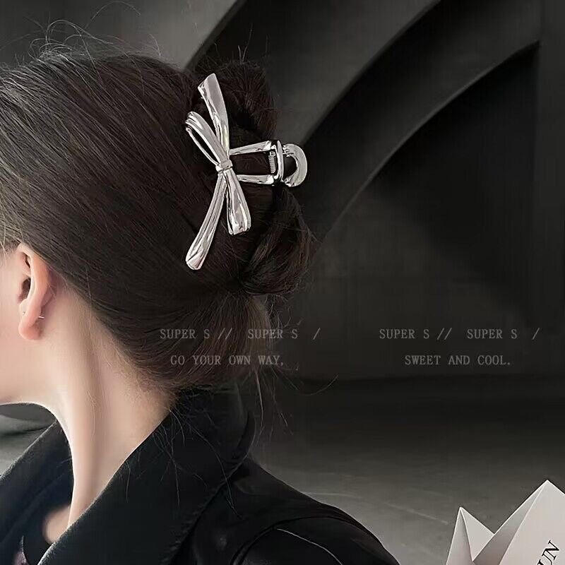Metal Butterfly Hair Clips with Pearl Accents