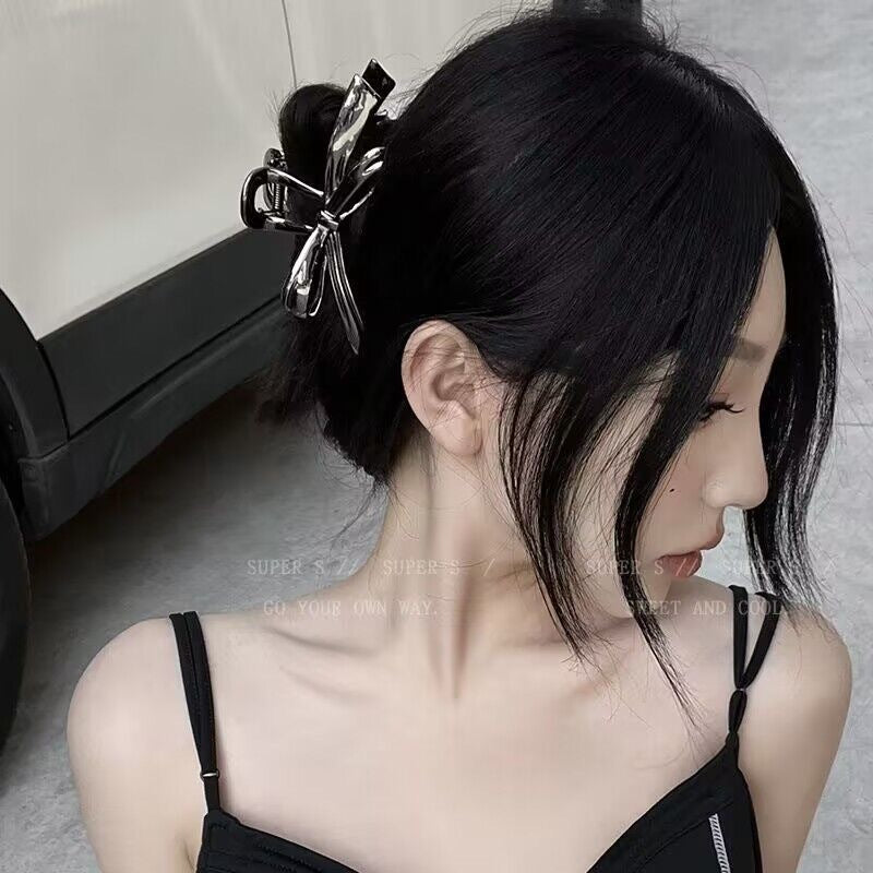 Metal Butterfly Hair Clips with Pearl Accents