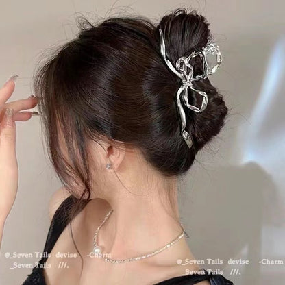 Metal Butterfly Hair Clips with Pearl Accents