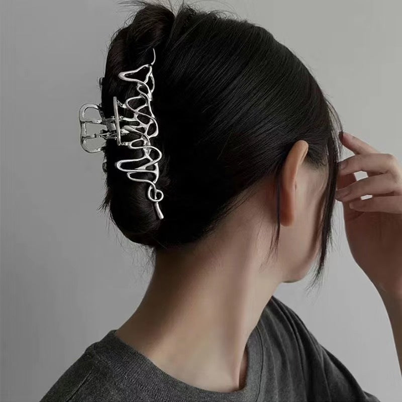 Metal Butterfly Hair Clips with Pearl Accents