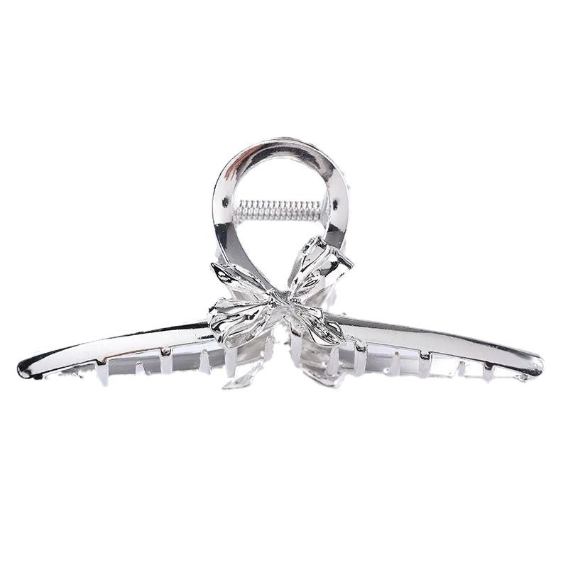 Metal Butterfly Hair Clips with Pearl Accents