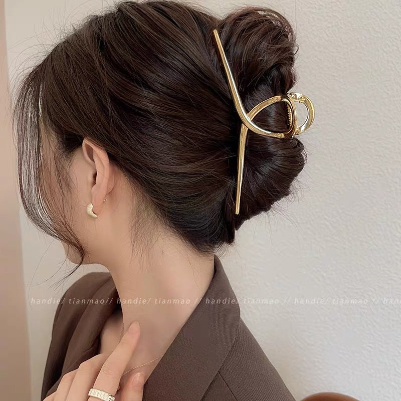 Metal Butterfly Hair Clips with Pearl Accents
