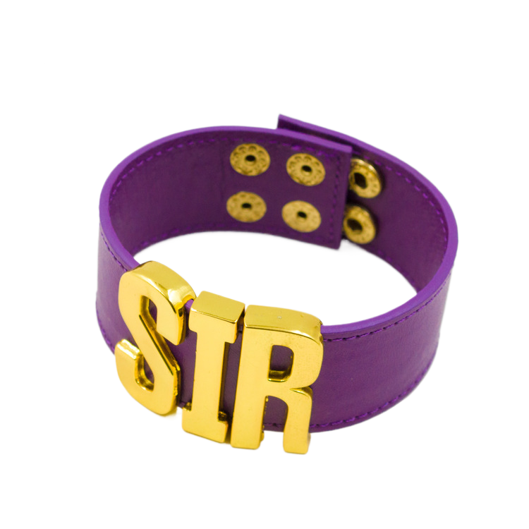 Metal Button PU Leather Bracelet