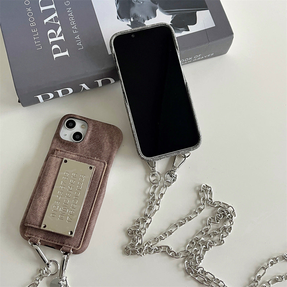 Metal Calendar Crossbody Card Holder Phone Case