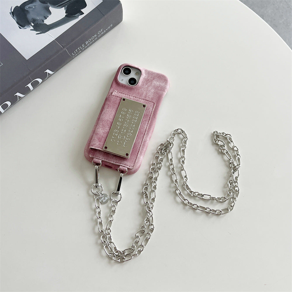 Metal Calendar Crossbody Card Holder Phone Case