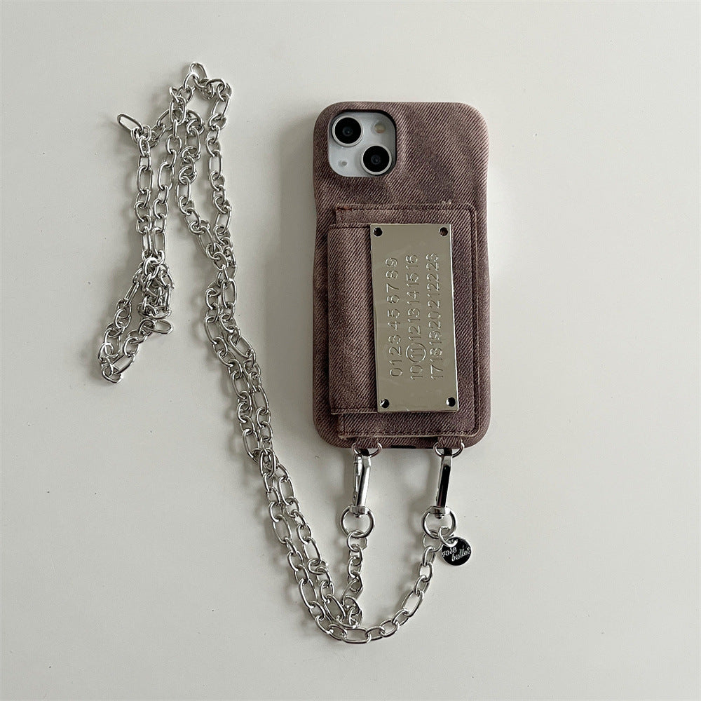 Metal Calendar Crossbody Card Holder Phone Case