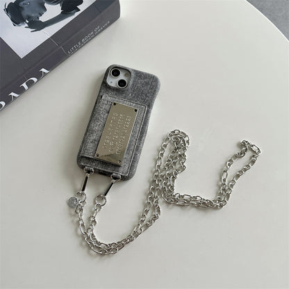 Metal Calendar Crossbody Card Holder Phone Case