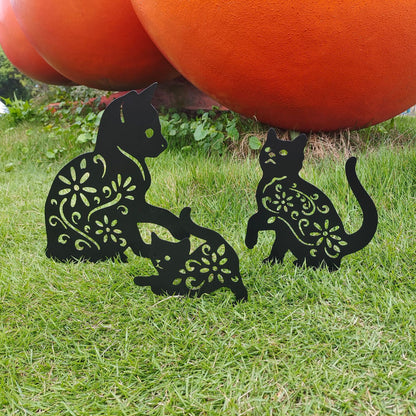 Metal Cat Garden Sculpture