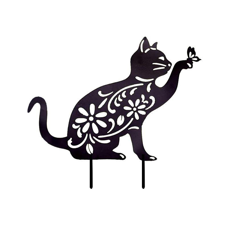 Metal Cat Garden Sculpture