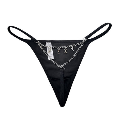 Metal chain thong underwear