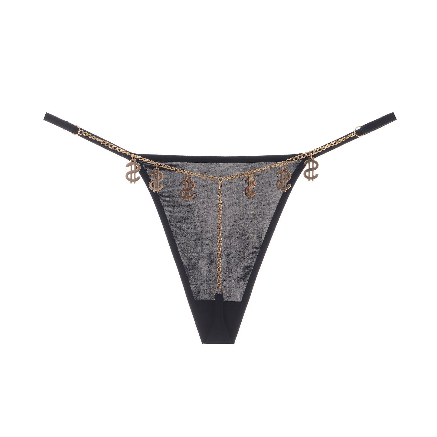 Metal chain thong underwear