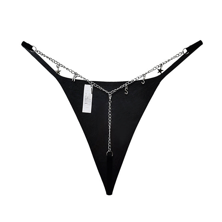 Metal chain thong underwear