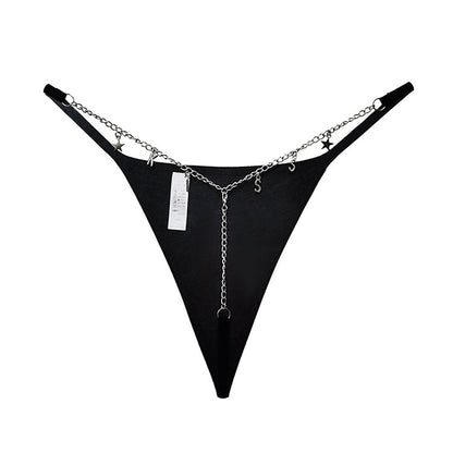 Metal chain thong underwear