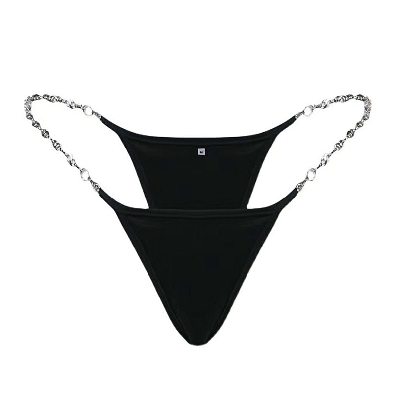 Metal chain thong underwear
