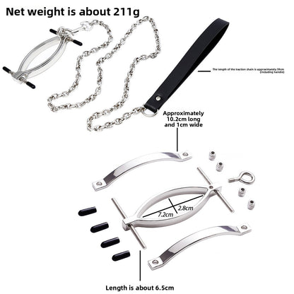 Metal clamps for labia