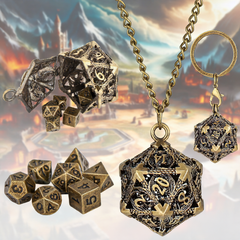 Bronze Keychain with Dice