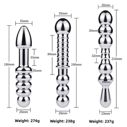 Metal double-headed anal plug