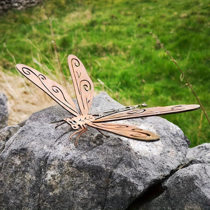 Metal Dragonfly Garden Statue