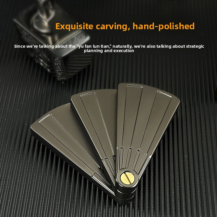 Metal Folding Fan Push Card