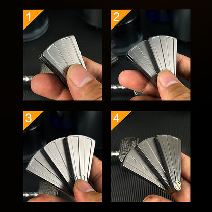 Metal Folding Fan Push Card