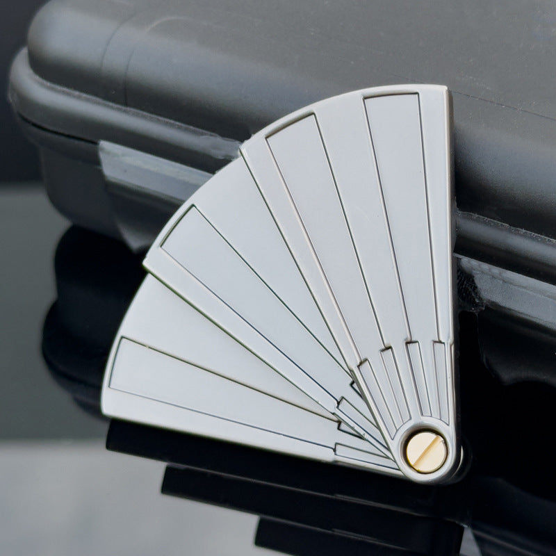 Metal Folding Fan Push Card