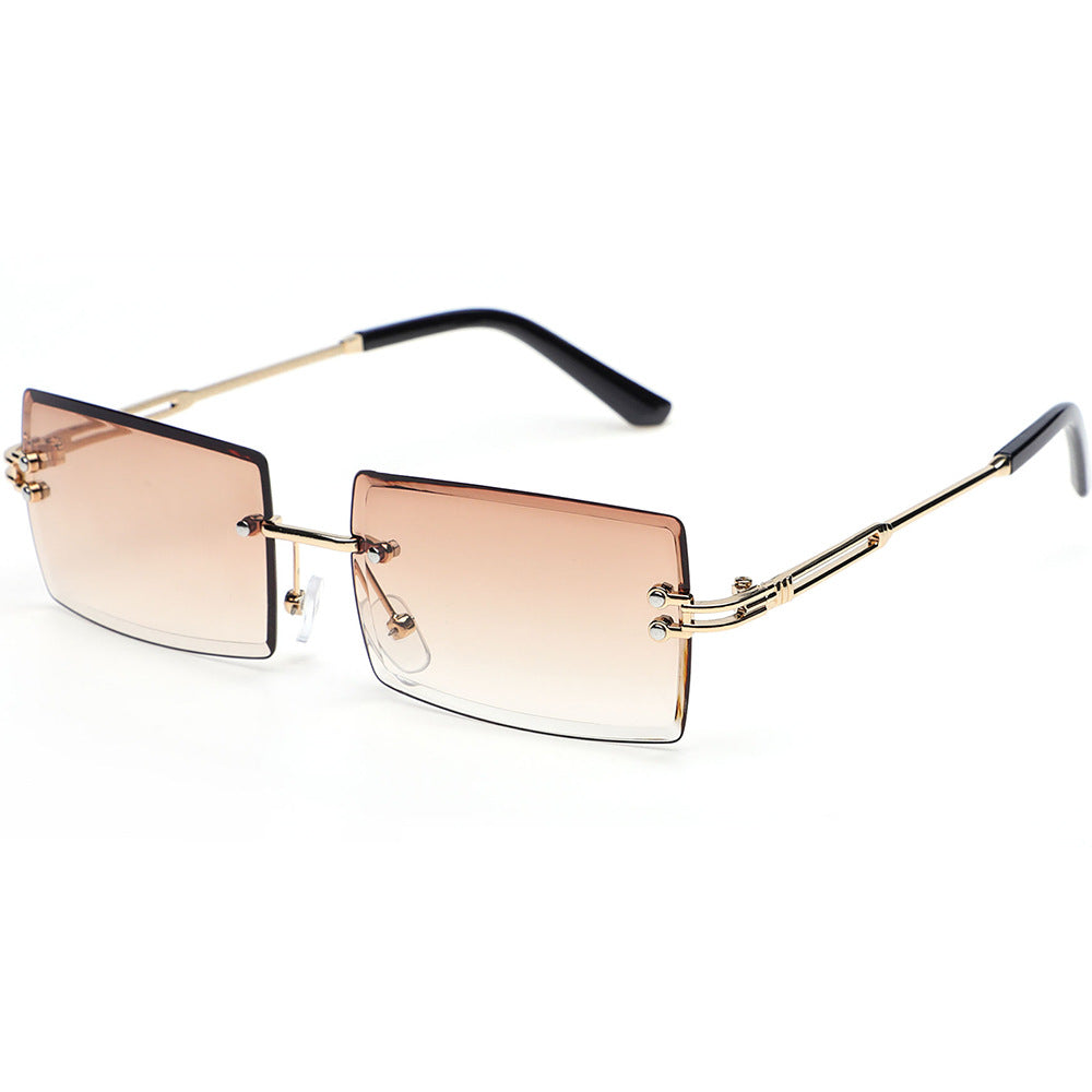 Metal frameless sunglasses