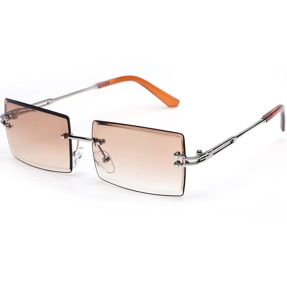 Metal frameless sunglasses