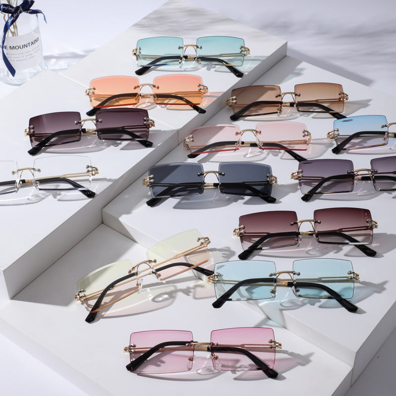 Metal frameless sunglasses