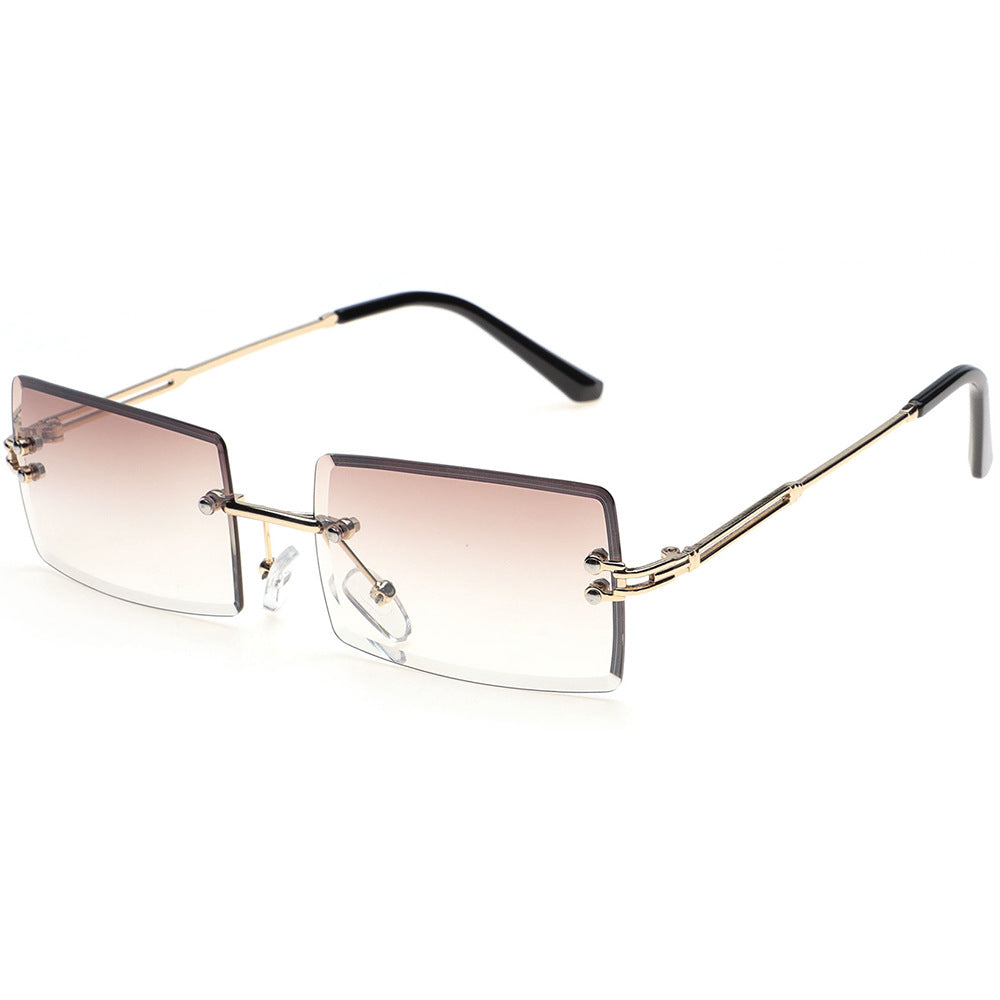 Metal frameless sunglasses