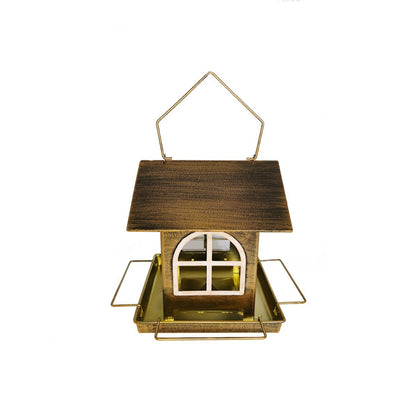 Metal hanging hummingbird feeder