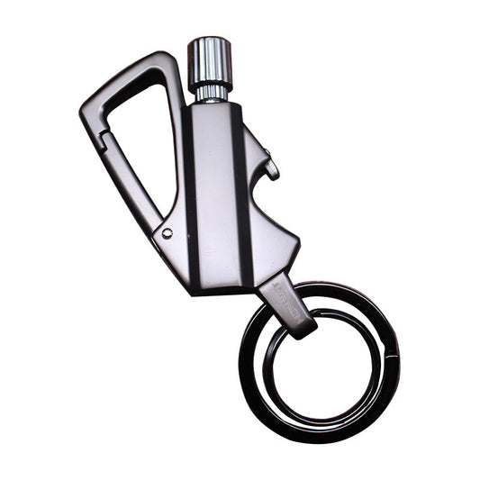 Metal key chain bottle opener lighter