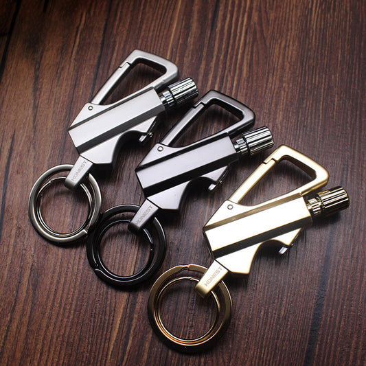 Metal key chain bottle opener lighter