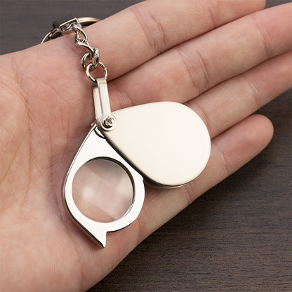Metal keychain magnifying glass