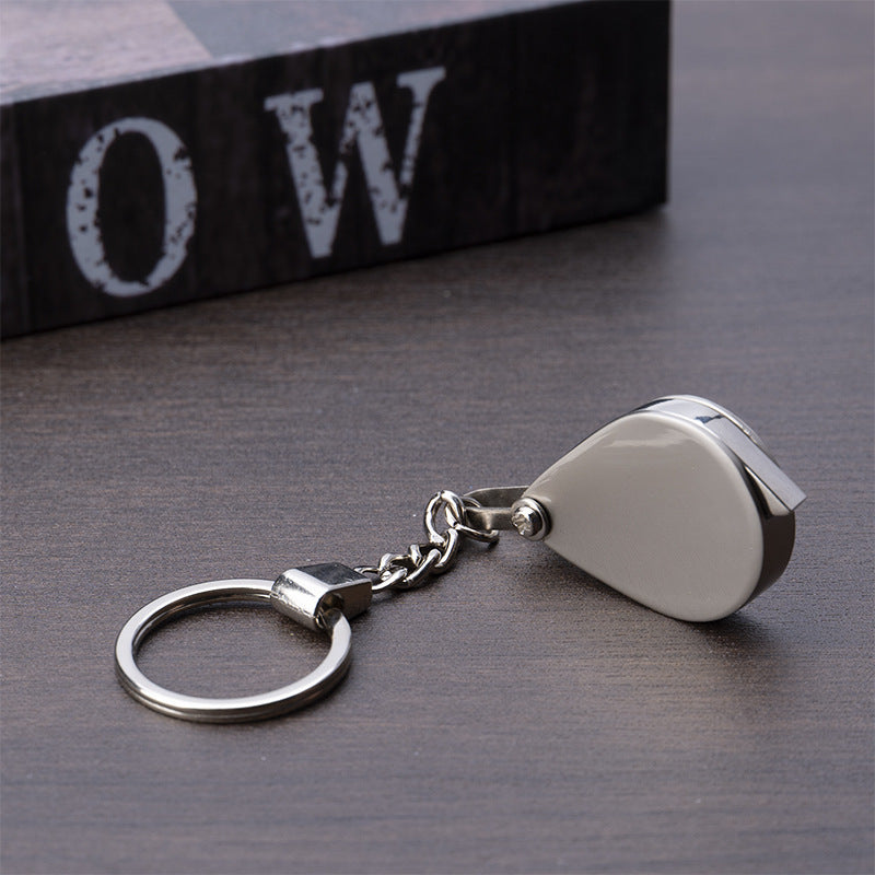 Metal keychain magnifying glass