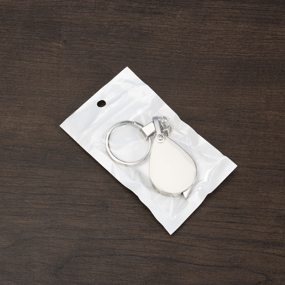 Metal keychain magnifying glass