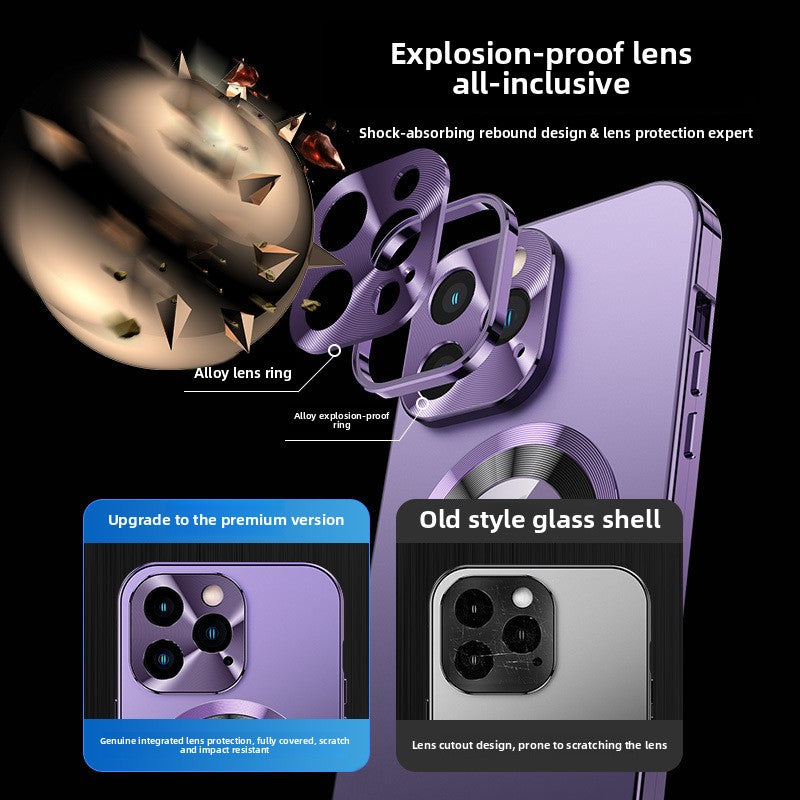 Metal Magnetic Anti-Peeping Phone Case for iPhone 12-17 Series